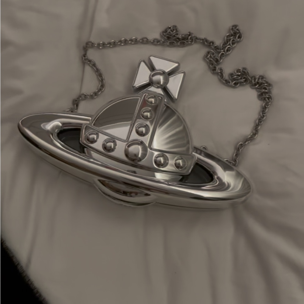 Vivienne Westwood Metal Orb Coin Purse / Metal Orb Pouch with Chain